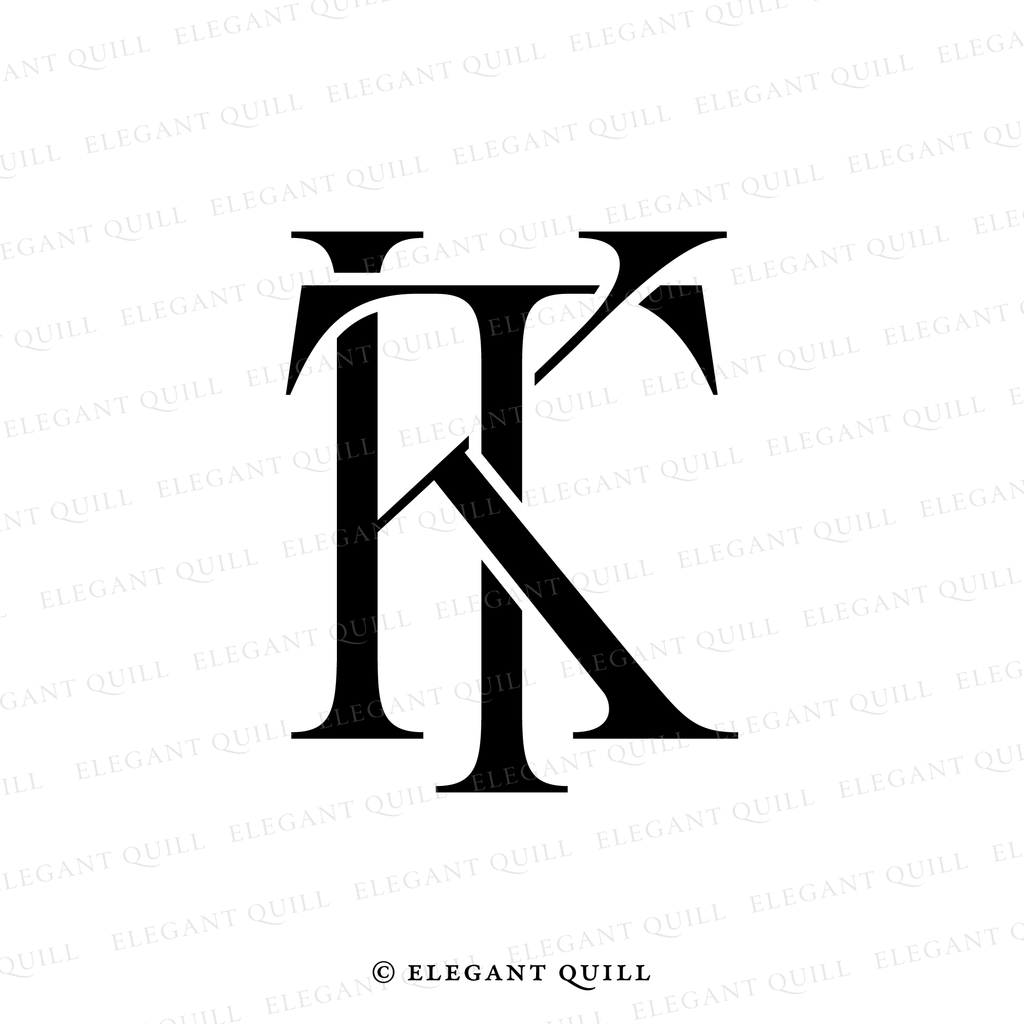 gobo monogram, KT initials