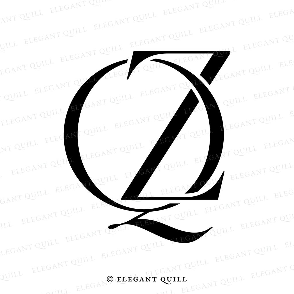 gobo monogram, QZ initials