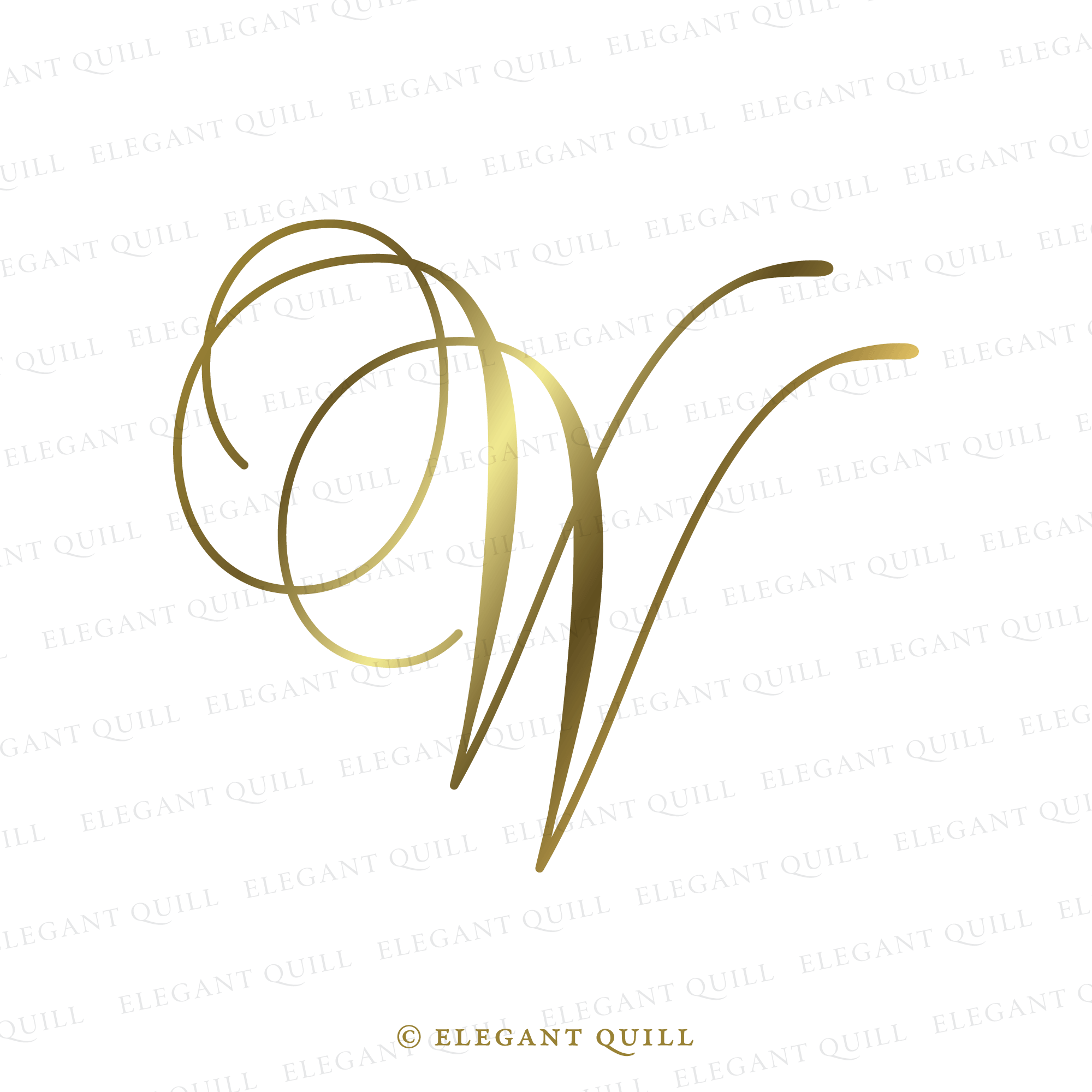 Wedding Gobo, VL Initials Logo – Elegant Quill