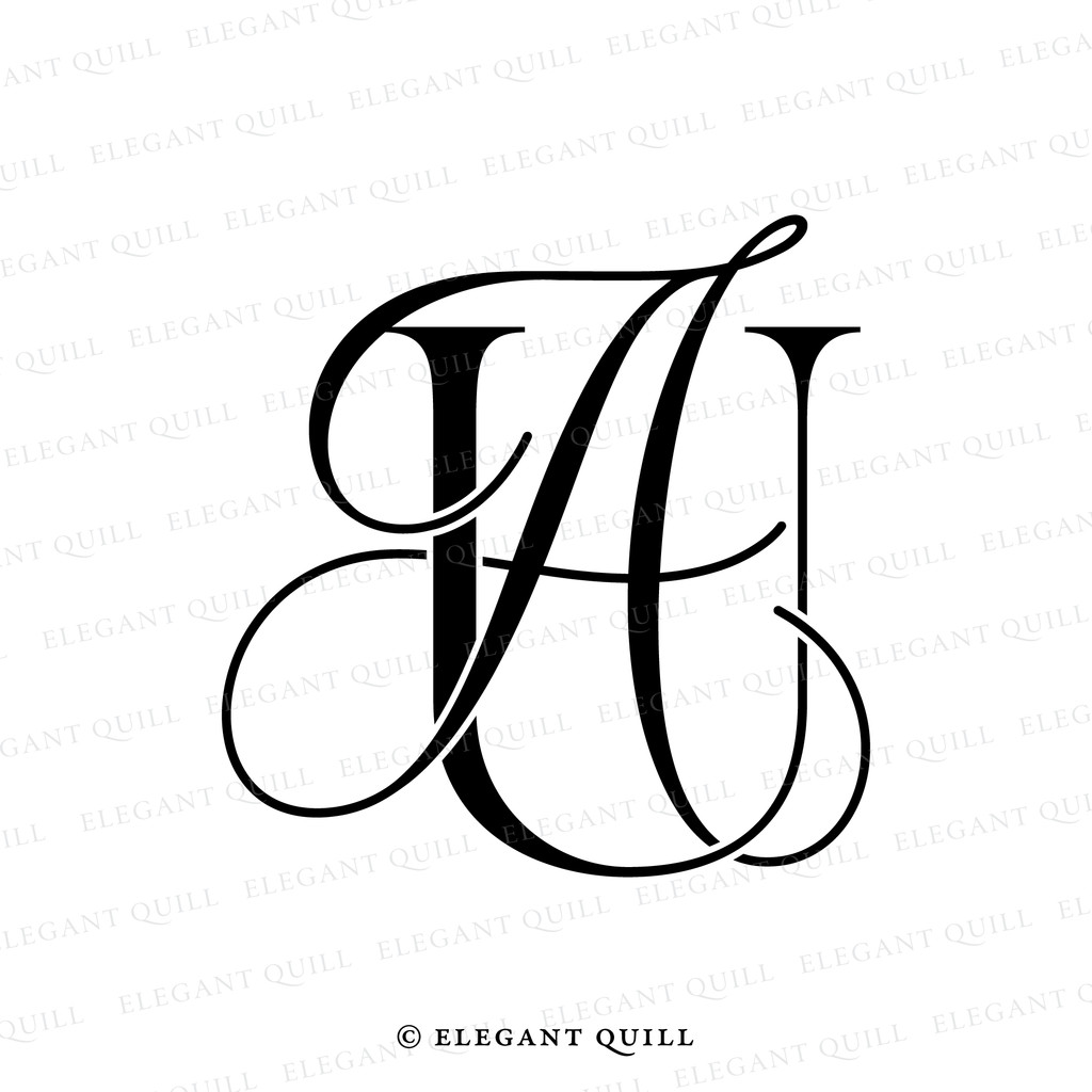 gobo wedding monogram, AU initials