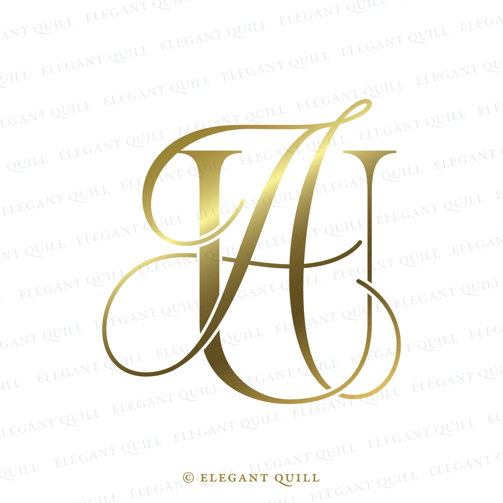 gobo wedding monogram, AU logo gold