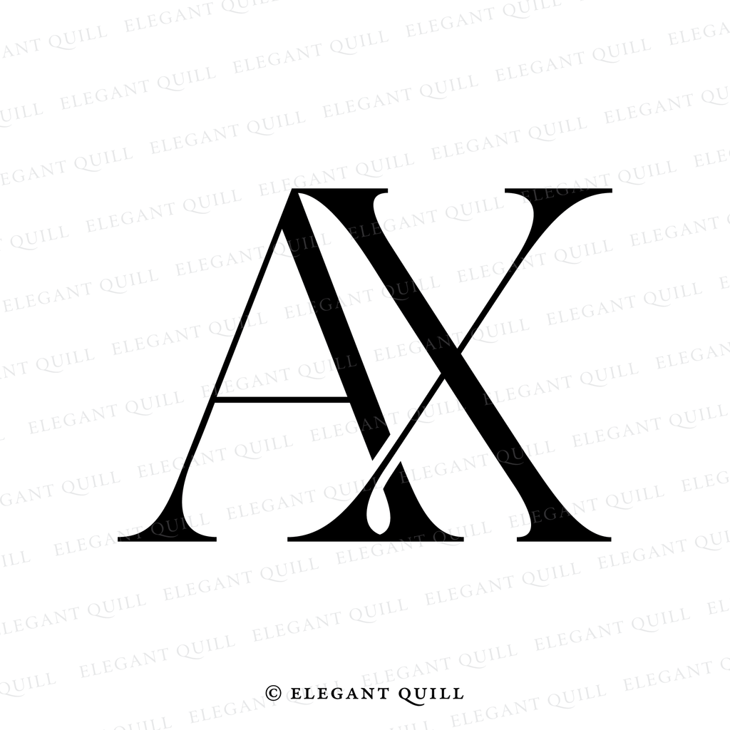 gobo wedding monogram, AX initials