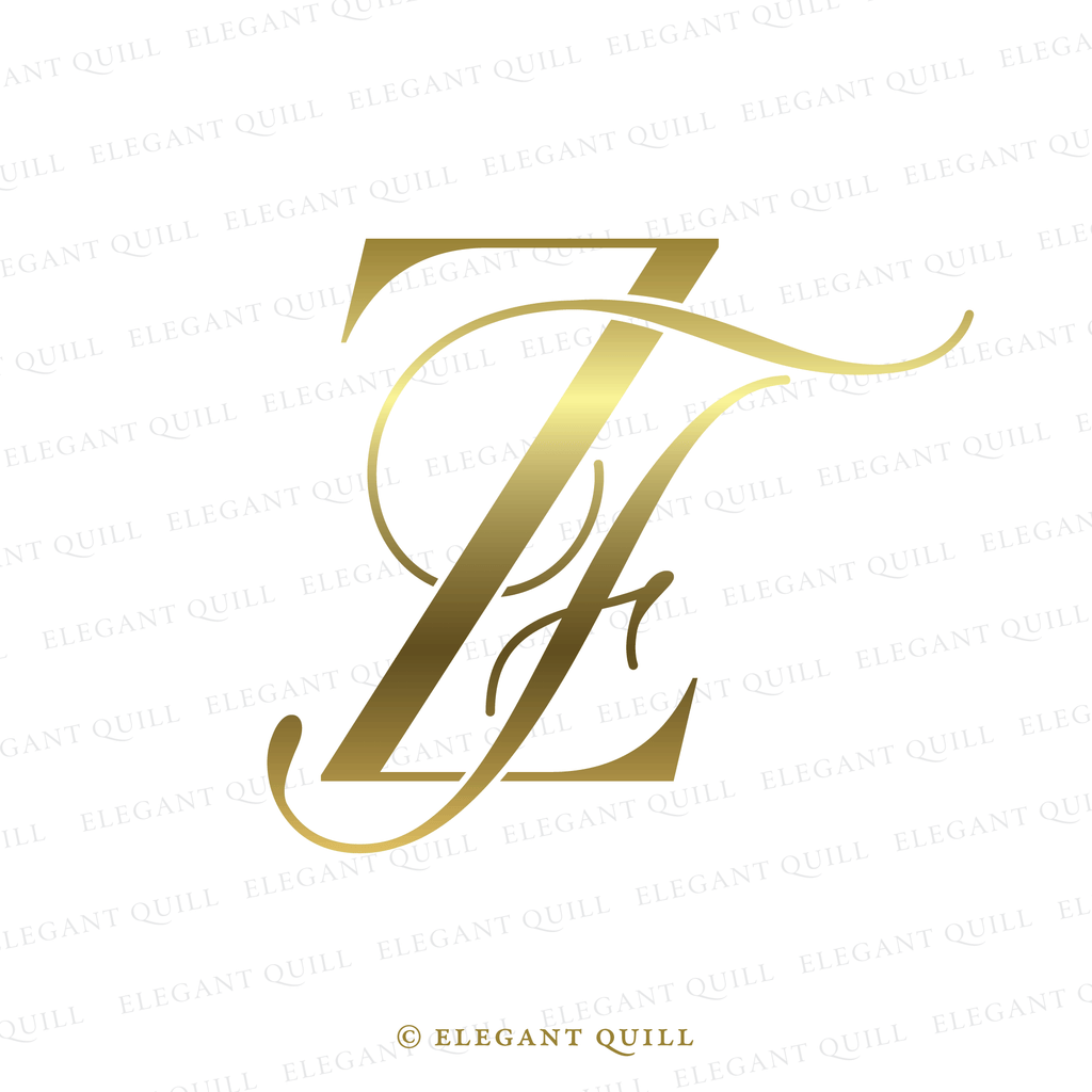 gobo wedding monogram, FZ initials