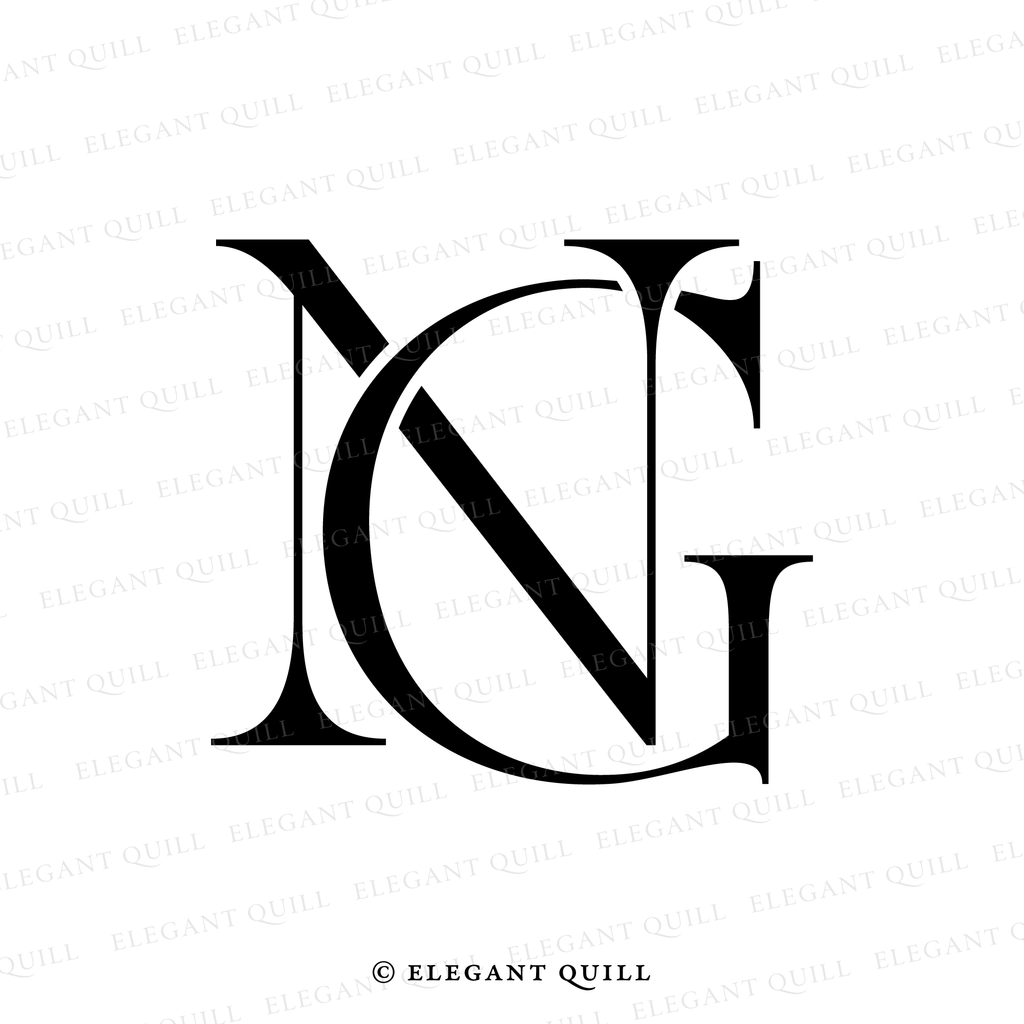 gobo wedding monogram, GN initials