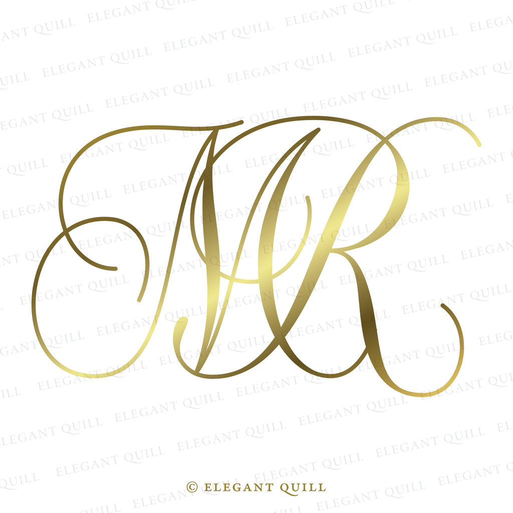 gobo wedding monogram, MR initials