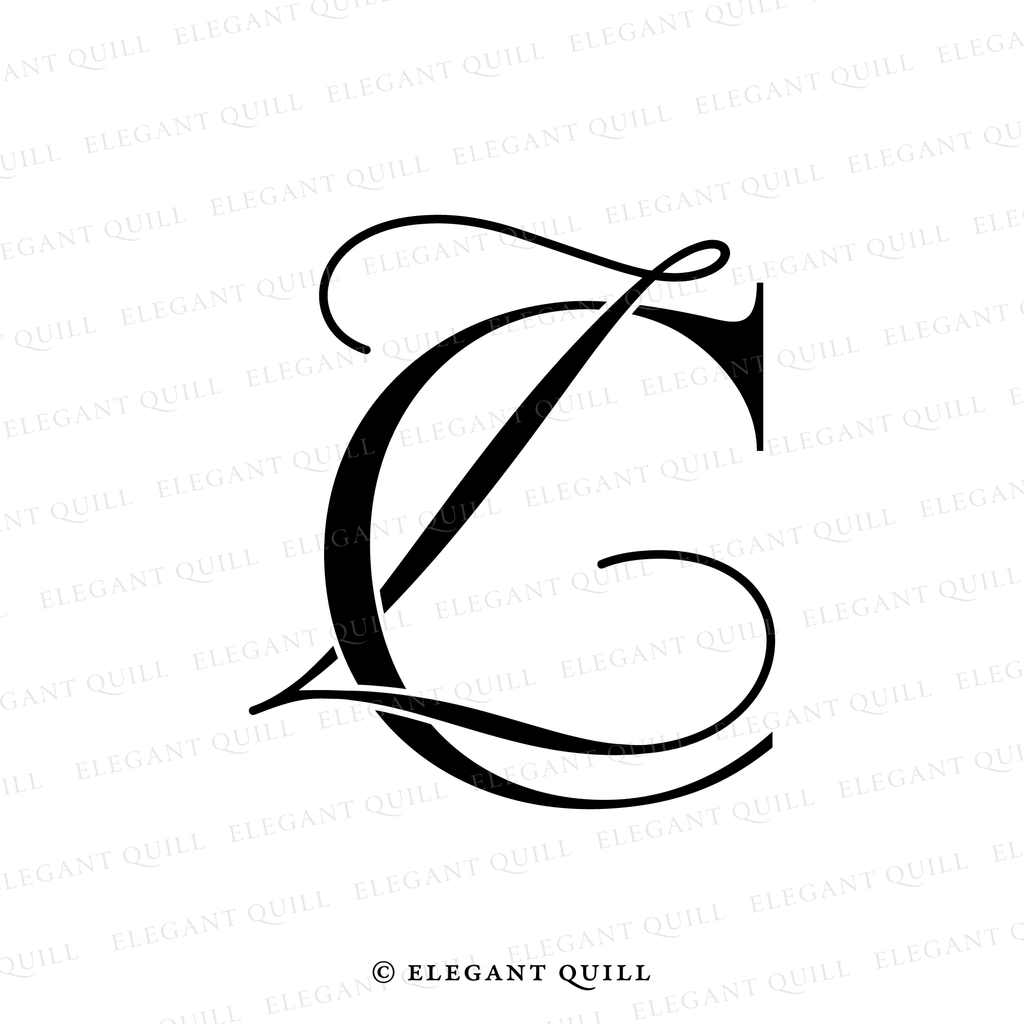 gobo wedding monogram, ZC initials