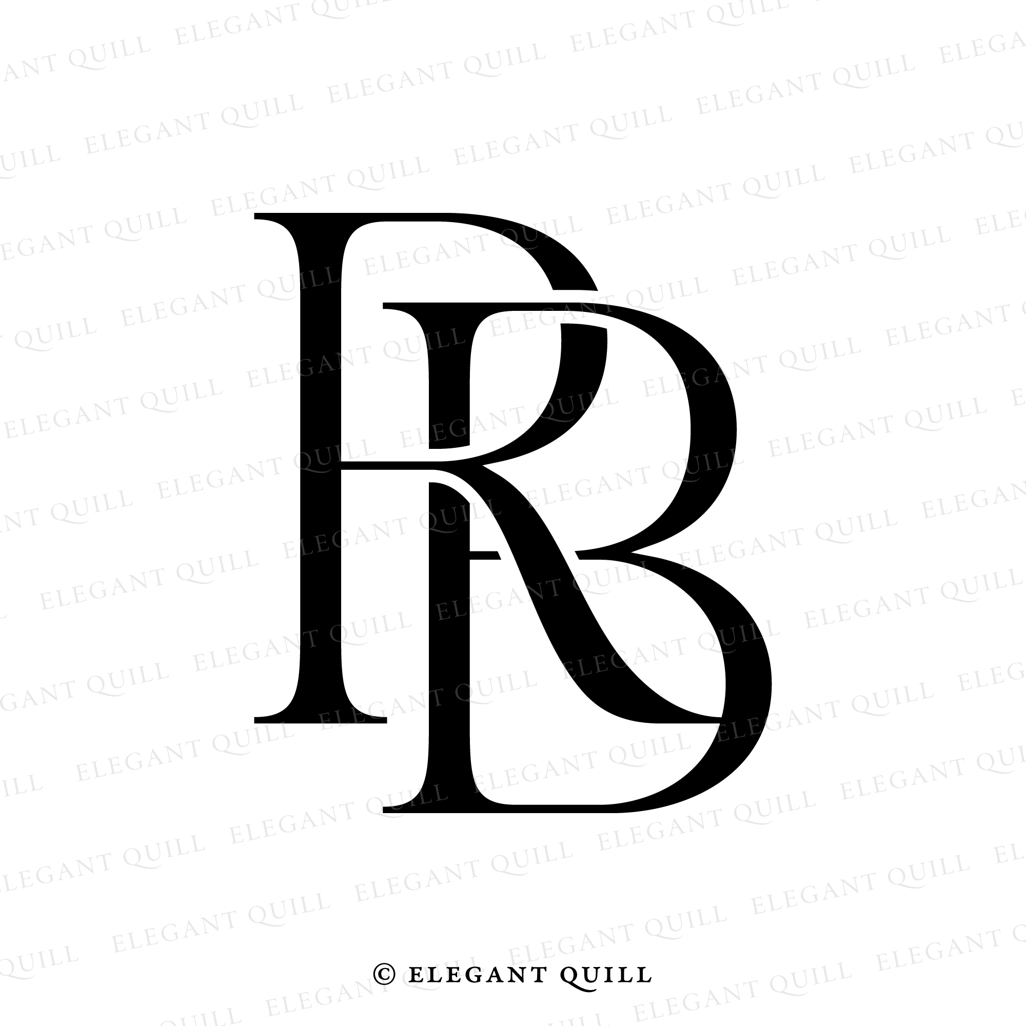 V R Intials Initials Logo, BR – Elegant Quill