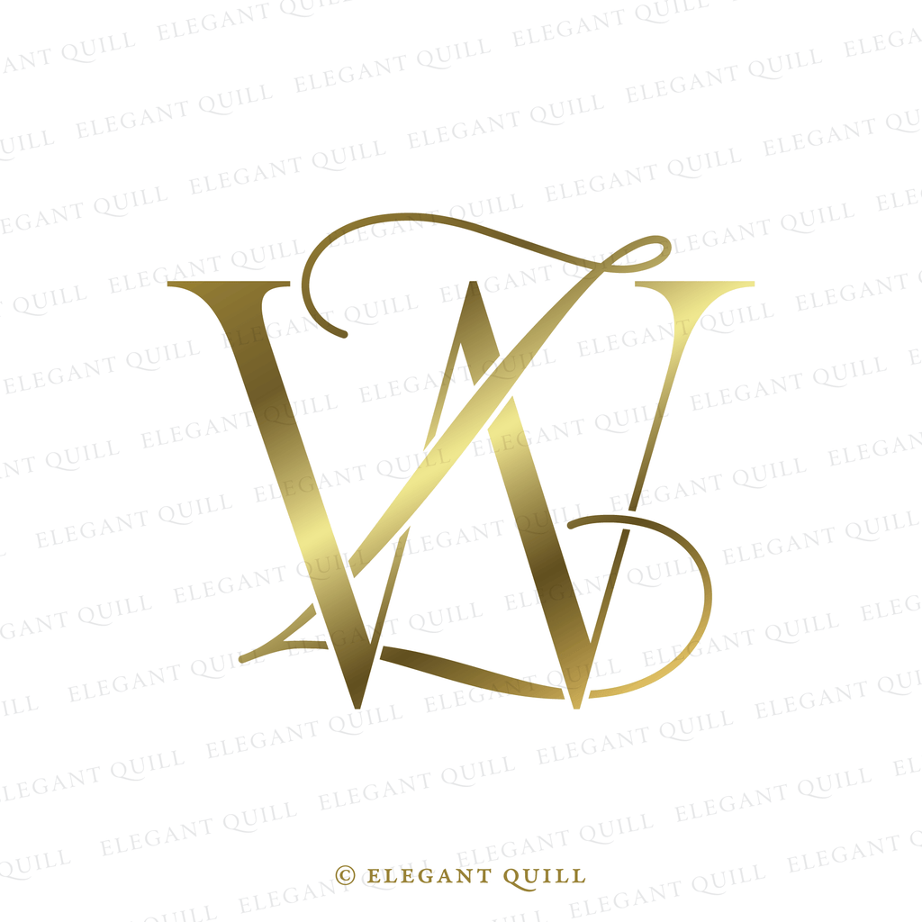 Initials Logo, ZW – Elegant Quill