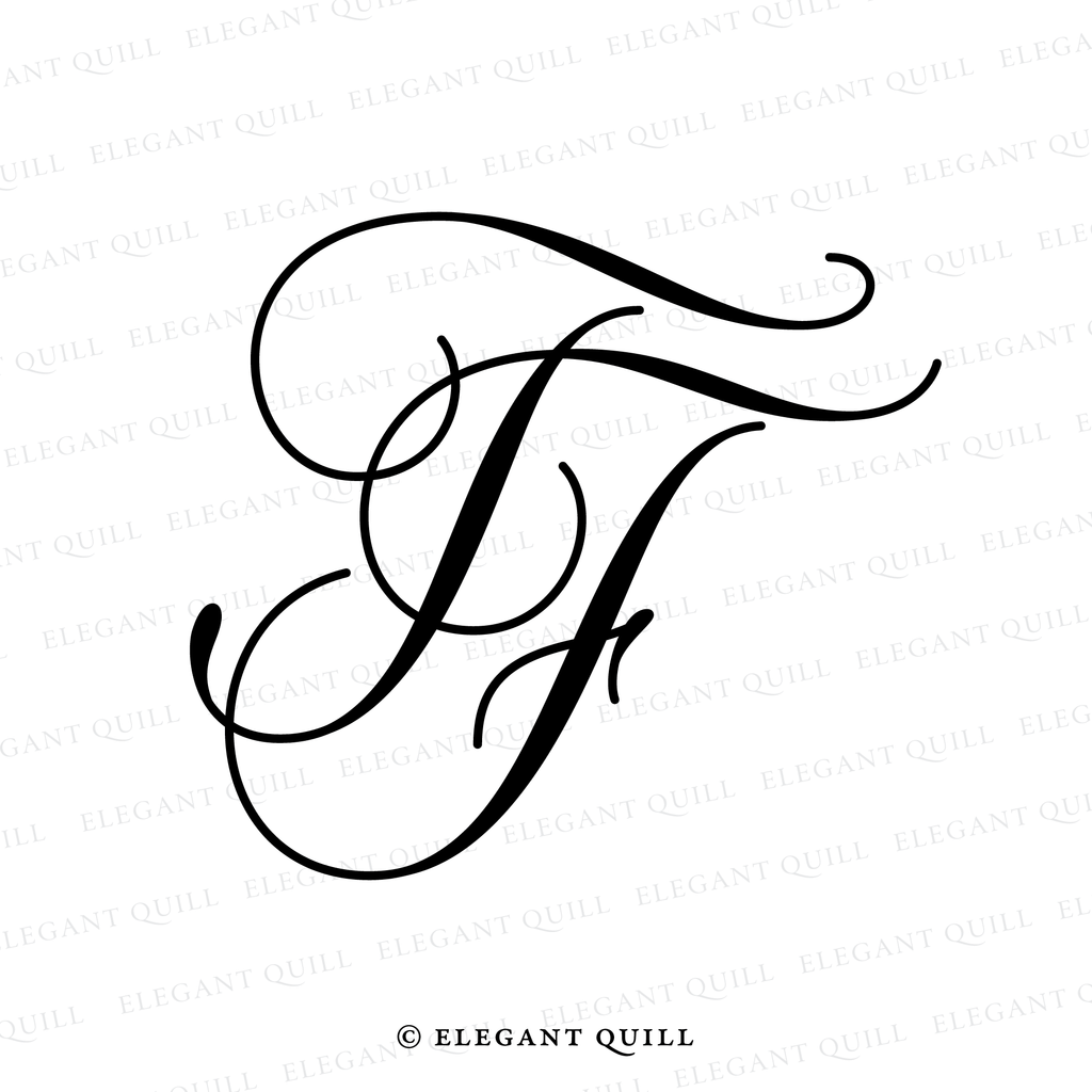 Initials Logo Design, FT – Elegant Quill