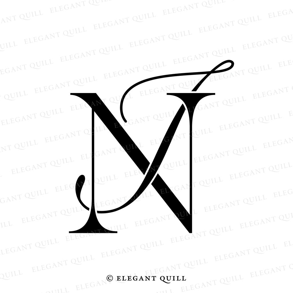 Initials Indesign Initials Logo Design, IN – Elegant Quill