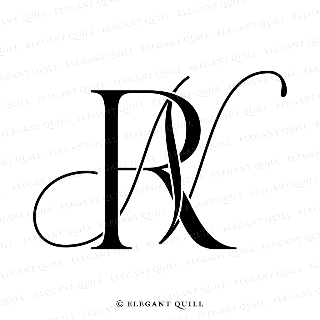Initials Indesign Initials Logo Design, NR – Elegant Quill