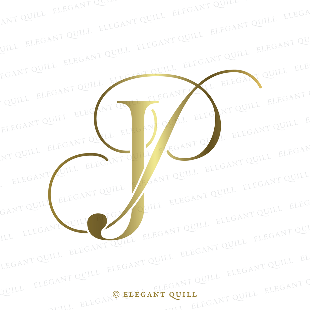 2 Letter Logo Design, PM Initials – Elegant Quill