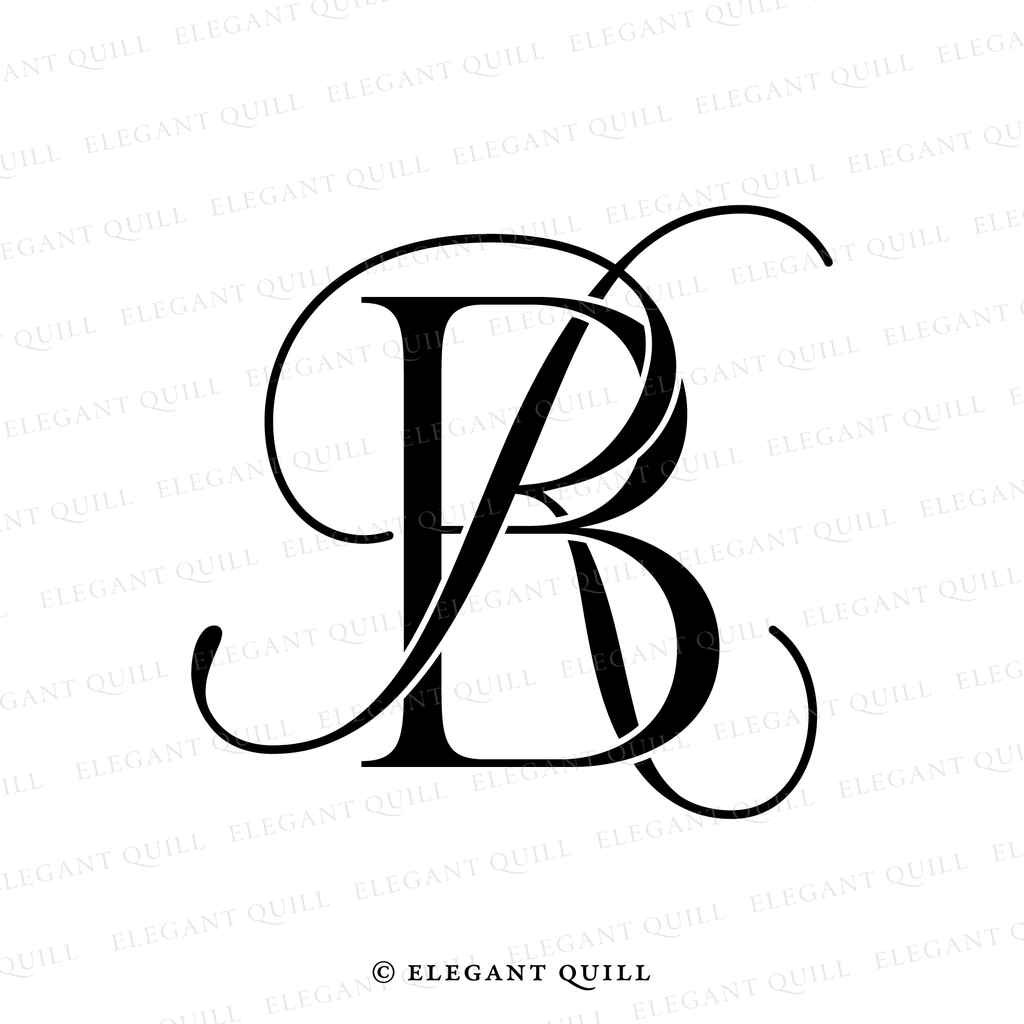 Initials Logo Design, RB – Elegant Quill