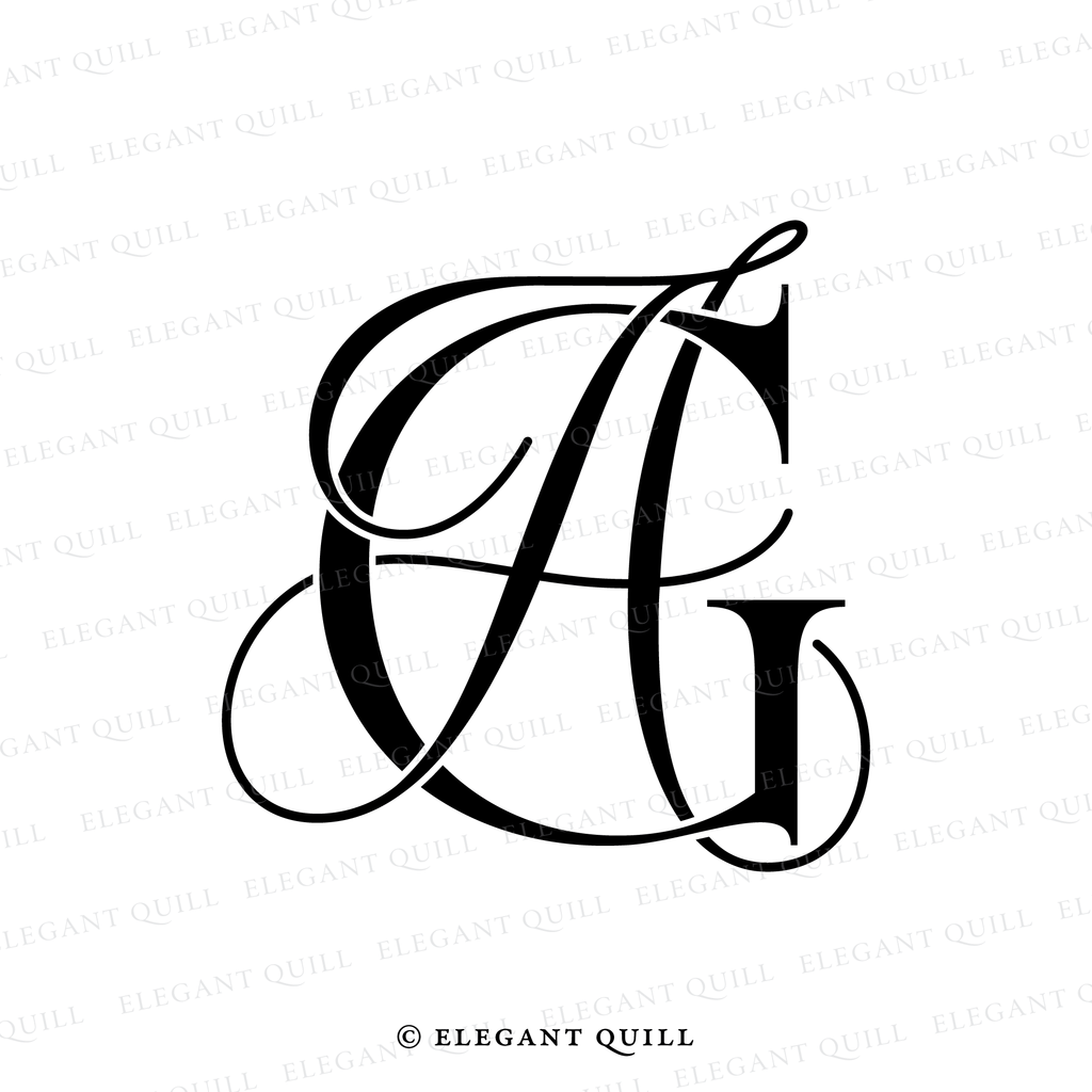 married couple monogram, AG initials