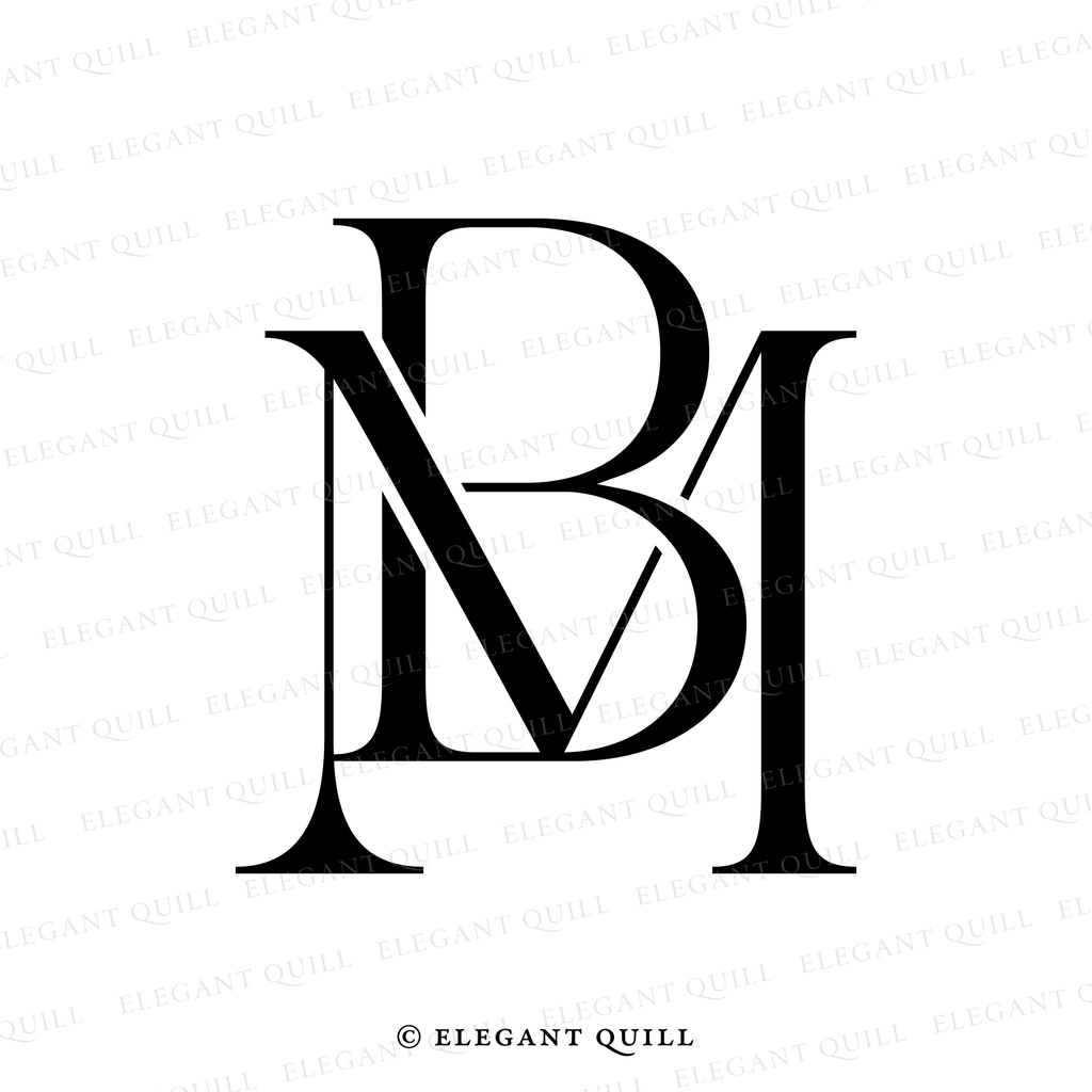married couple monogram, BM initials