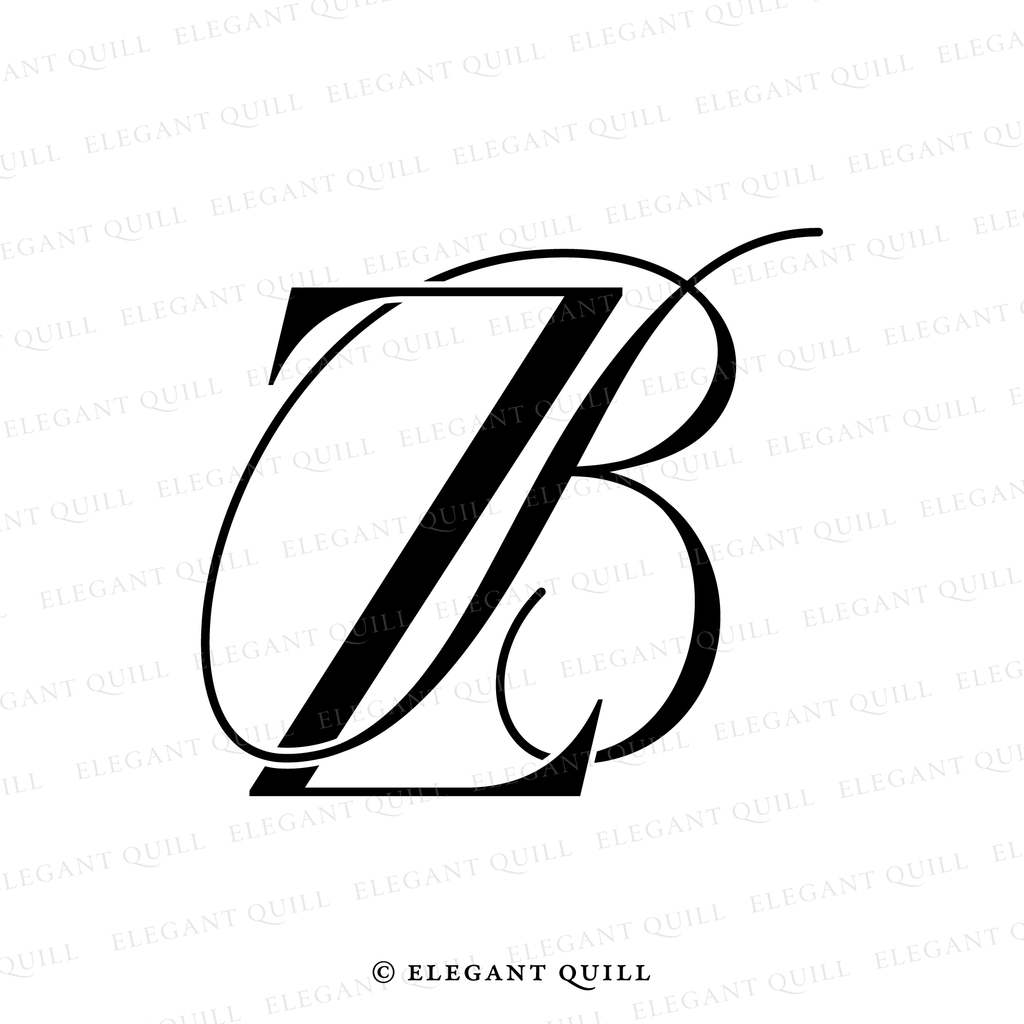 married couple monogram, BZ initials