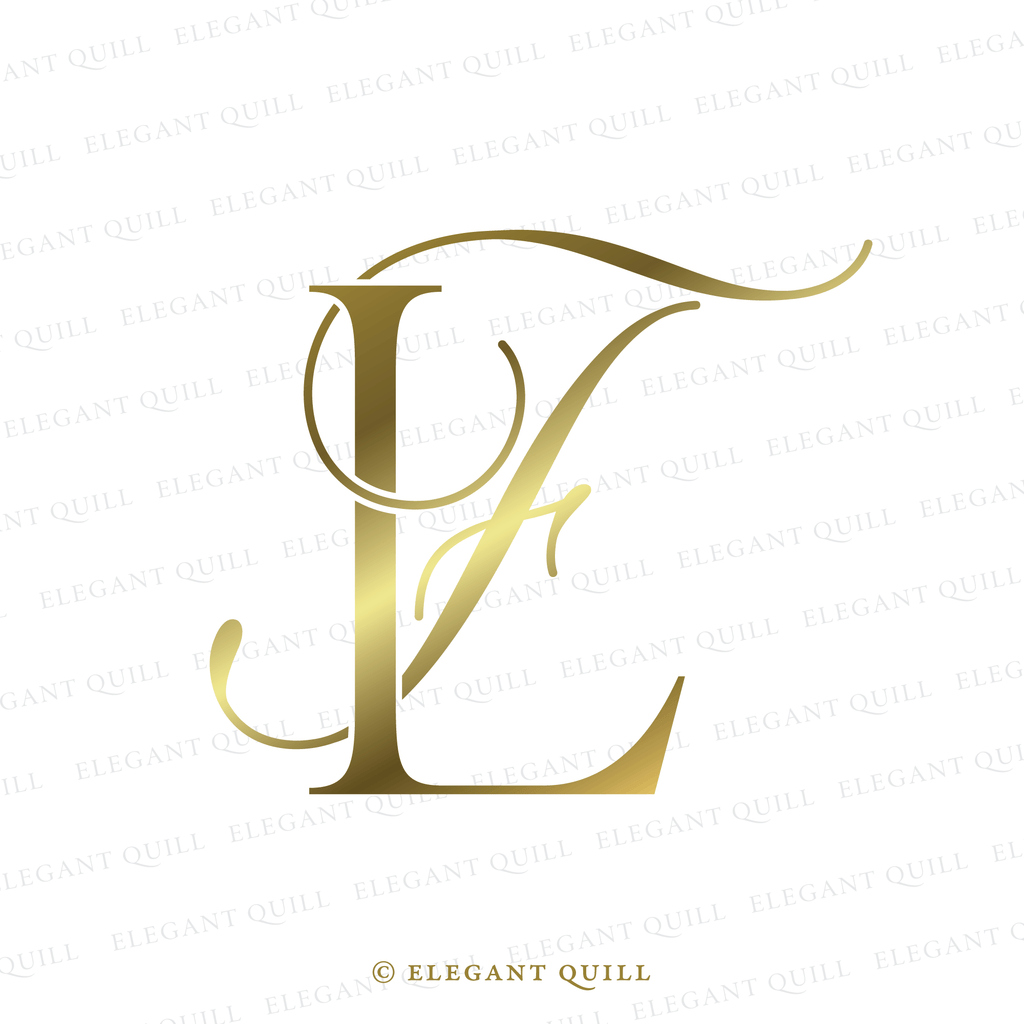 married couple monogram, FL initials