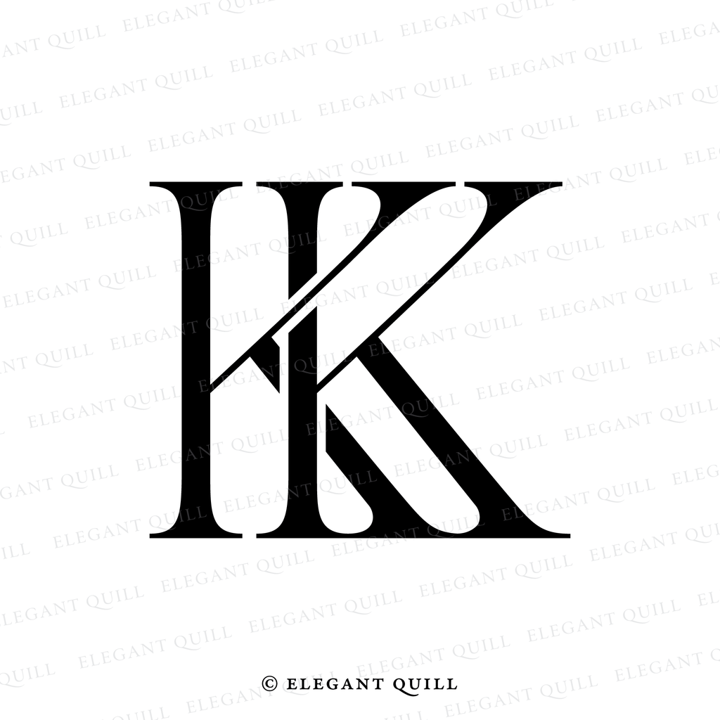 married couple monogram, KK initials