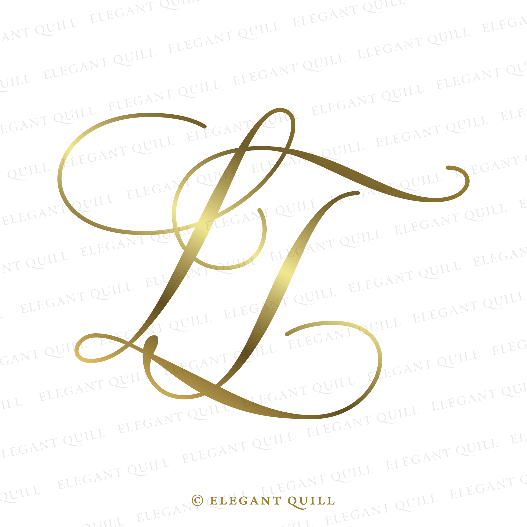 Wedding Monogram Logo, NP Initials – Elegant Quill