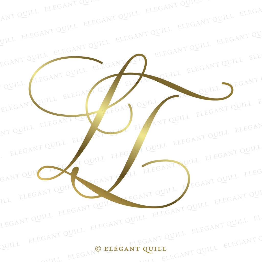 married couple monogram, LT initials