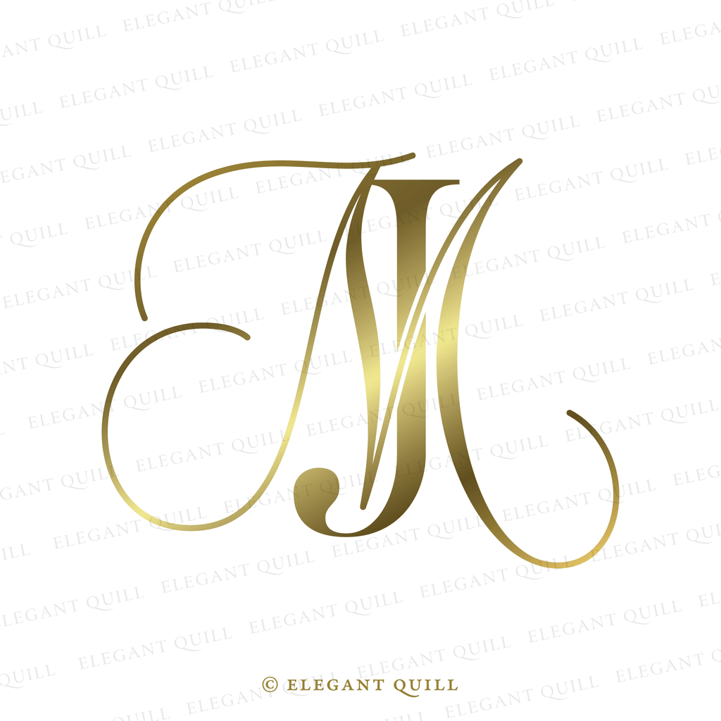 married couple monogram, MJ initials