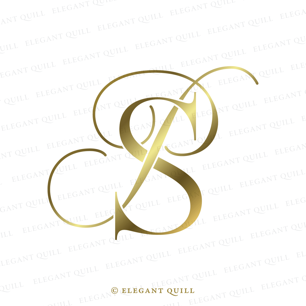 married couple monogram, PS initials logo