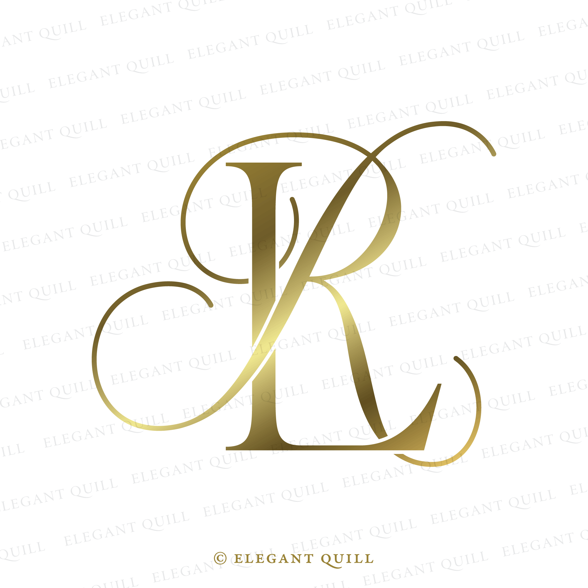 Wedding logo. Elegant monogram, hand drawn marriage invitations