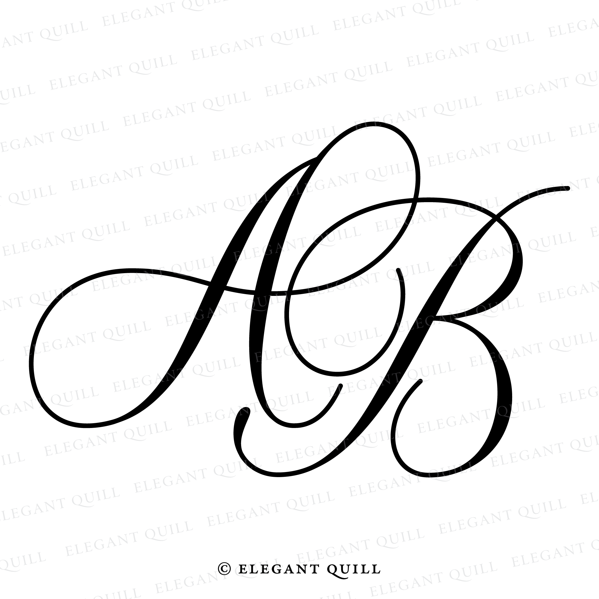 Minimalist Logo, AB Initials – Elegant Quill