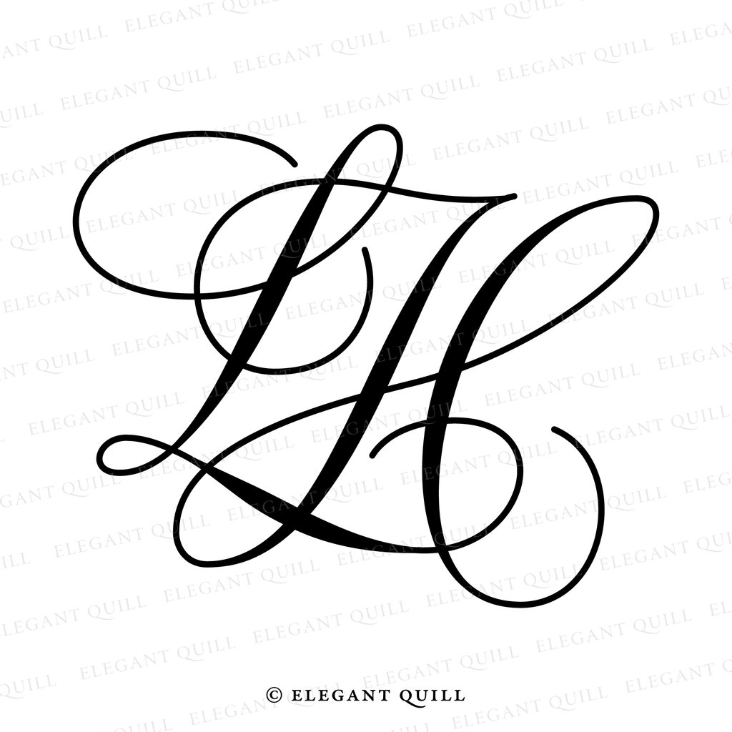 Hl Initals Minimalist Logo, HL Initials – Elegant Quill