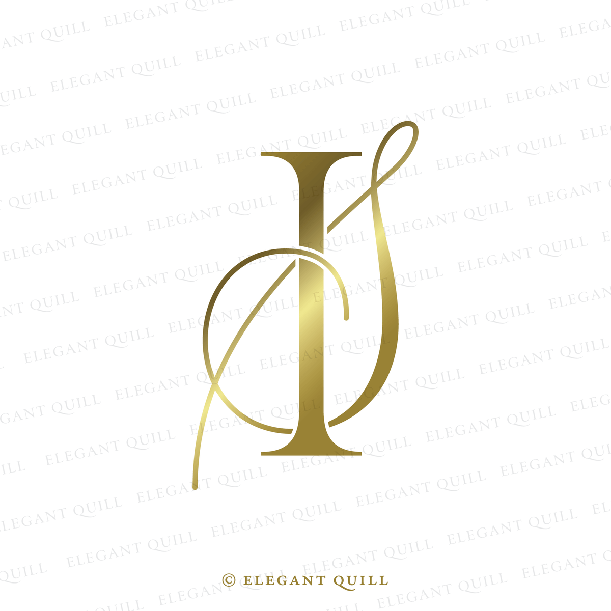 Minimalist Logo, SI Initials – Elegant Quill