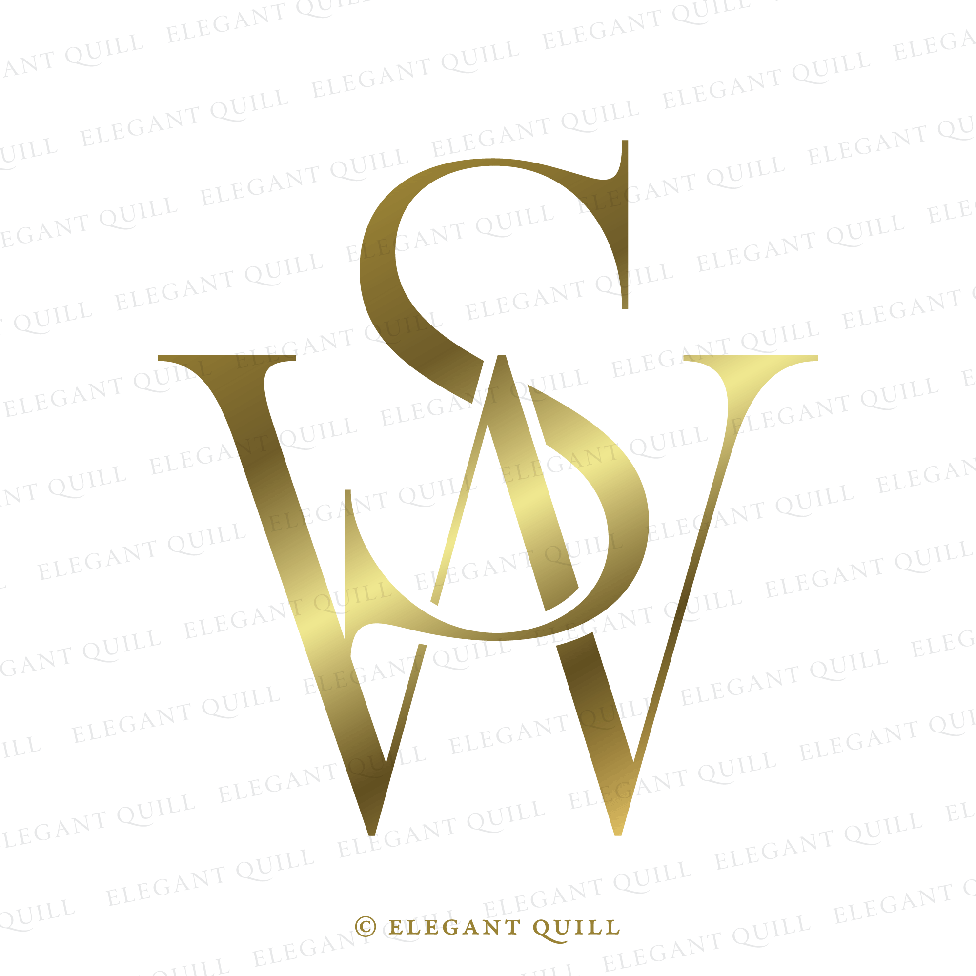 Sw Intials Minimalist Logo, SW Initials – Elegant Quill