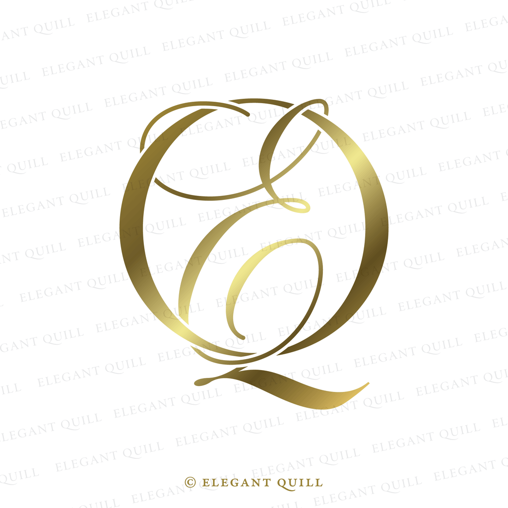 minimalist logo design, EQ initials