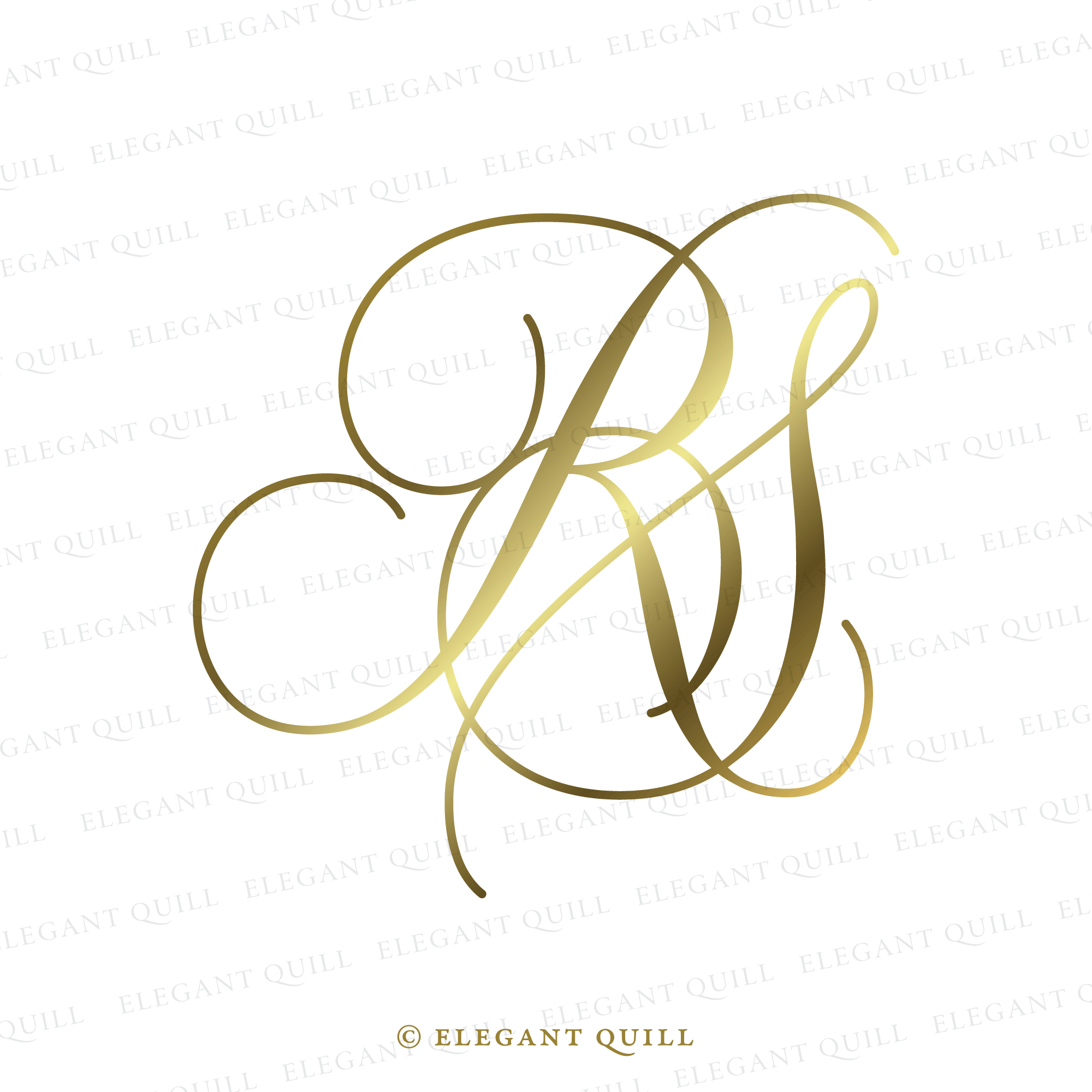 V R Intials Minimalist Logo Design, RS Initials – Elegant Quill