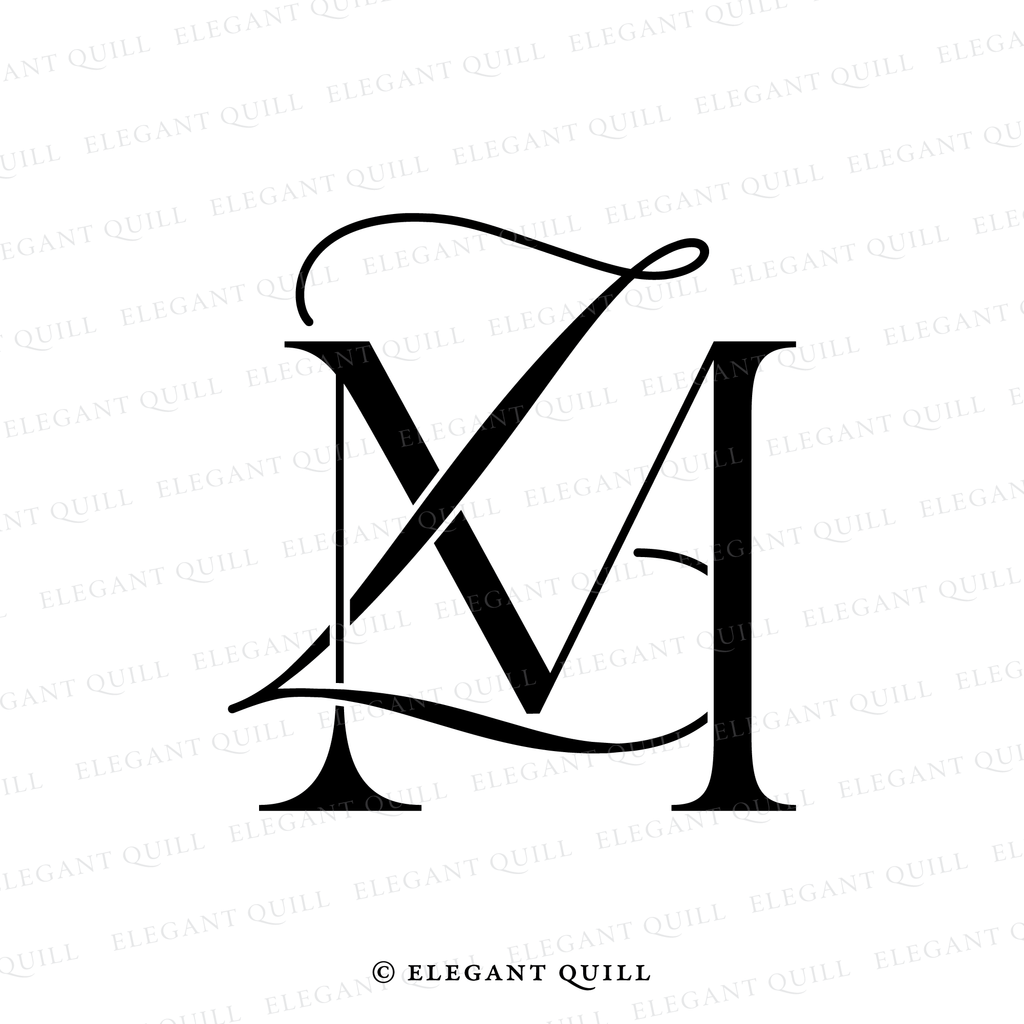 minimalist logo design, ZM initials