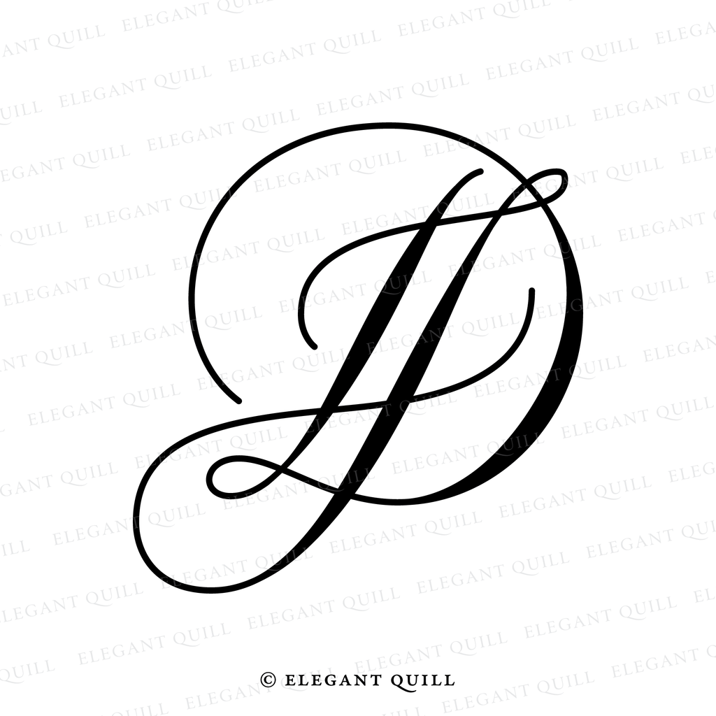 Modern Logo, DJ Initials – Elegant Quill