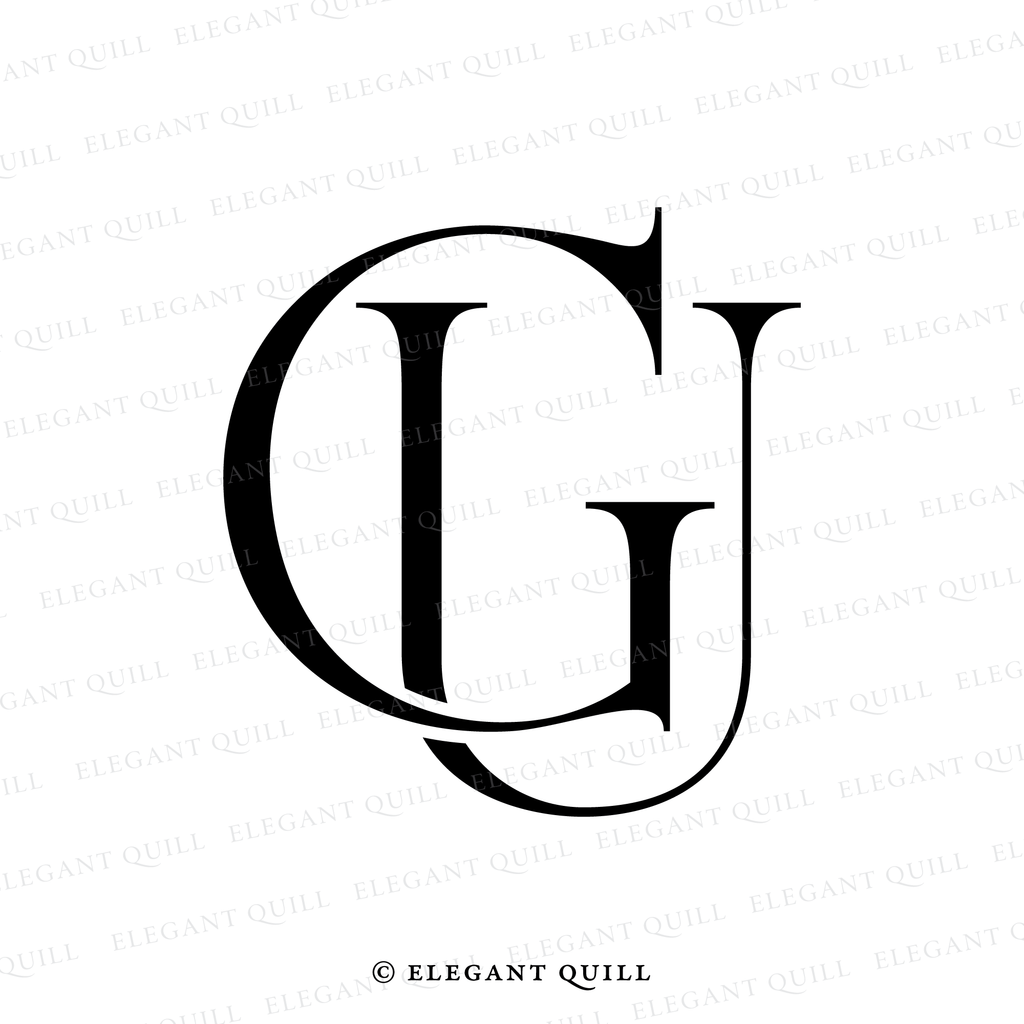 modern logo, GU initials