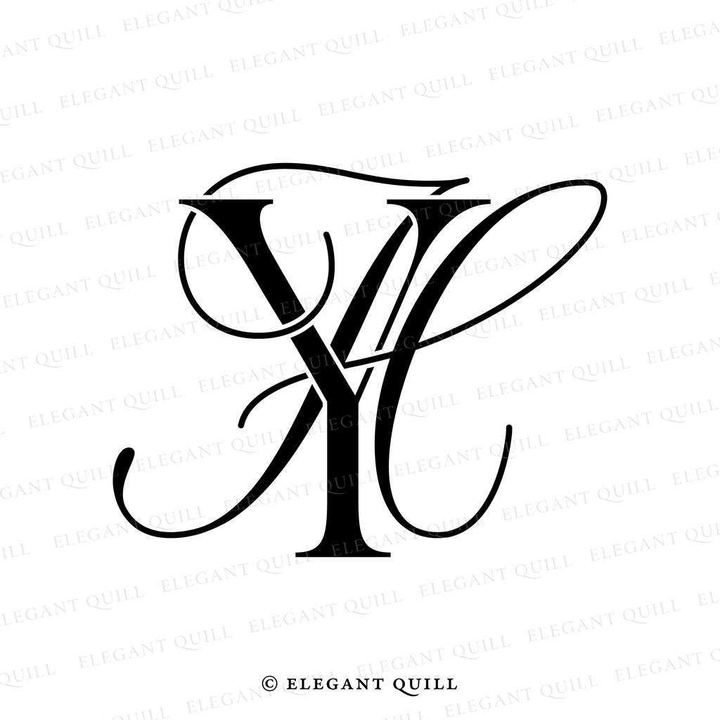 modern logo, HY initials