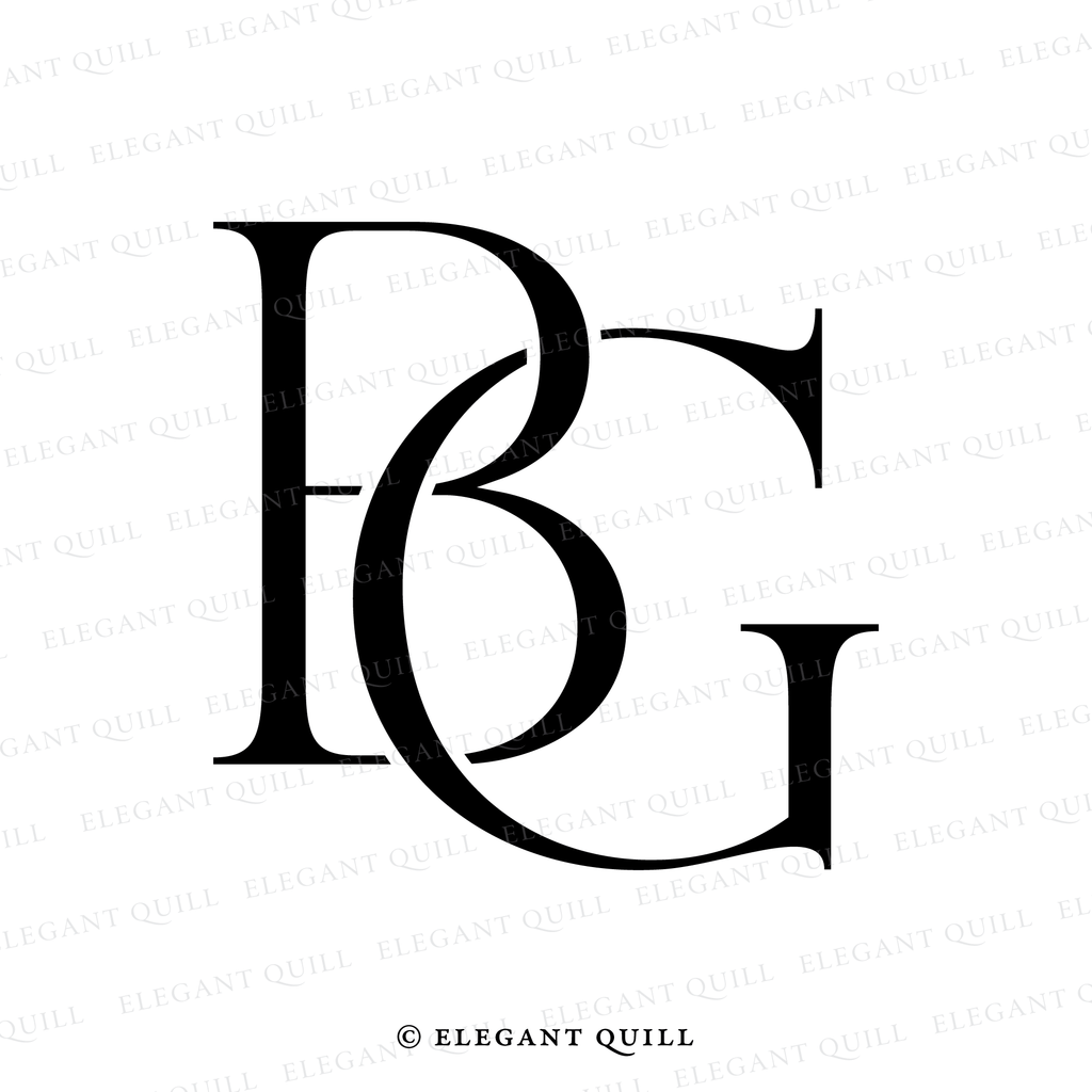 modern logo design, BG initials