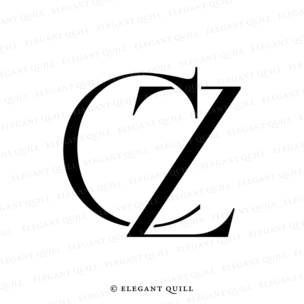 modern logo design, CZ initials
