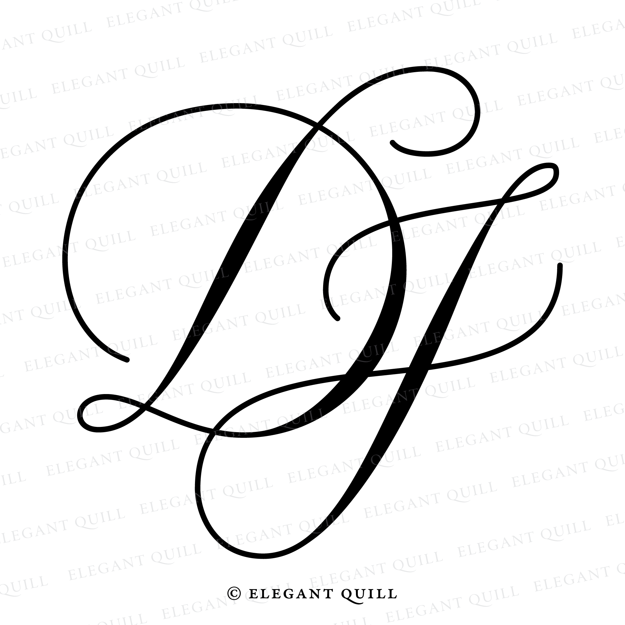 Modern Logo Design, DJ Initials, image size:2000x2000