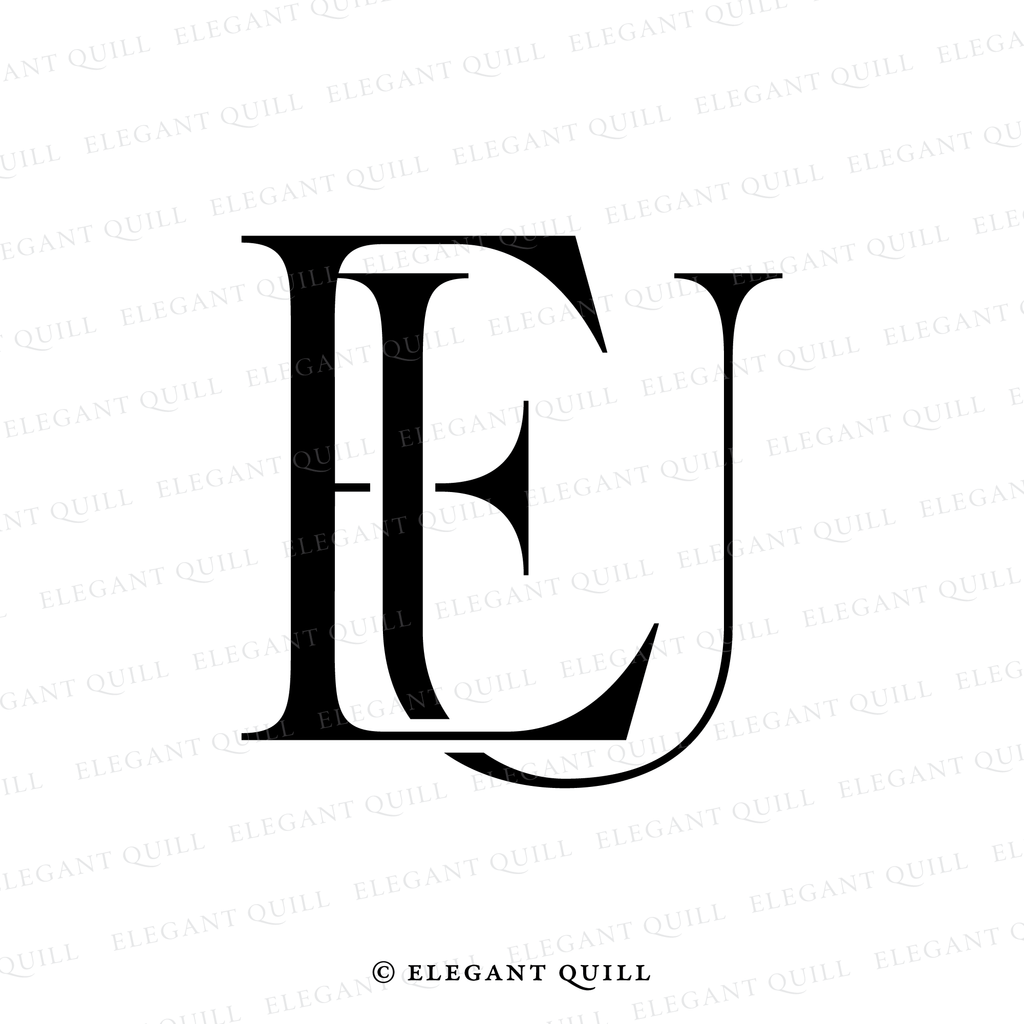 modern logo design, EU initials