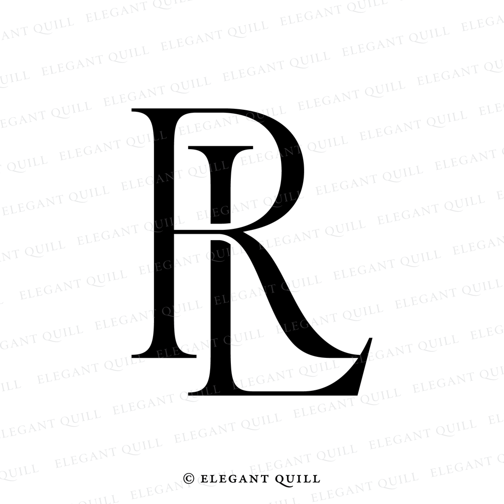 Lr Initials Design Modern Logo Design, LR Initials – Elegant Quill