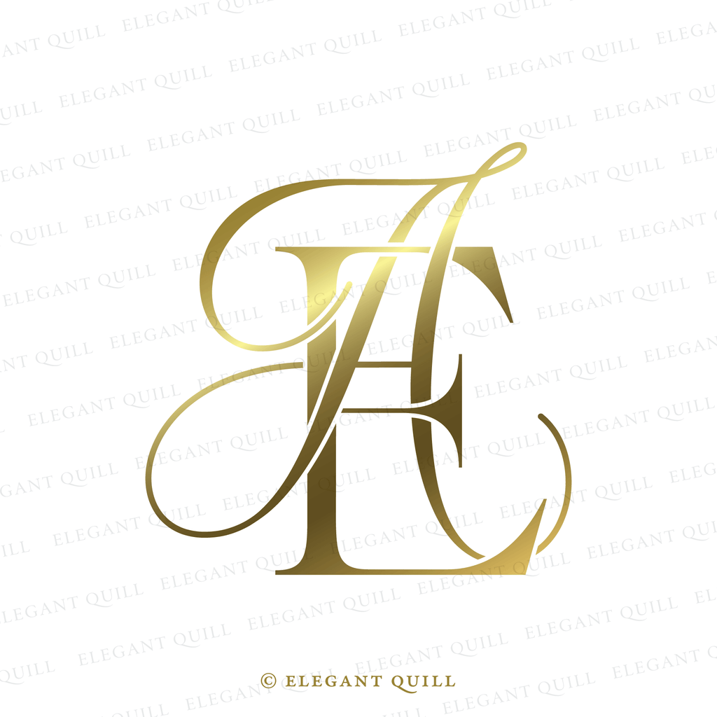 modern wedding monogram, AE logo gold