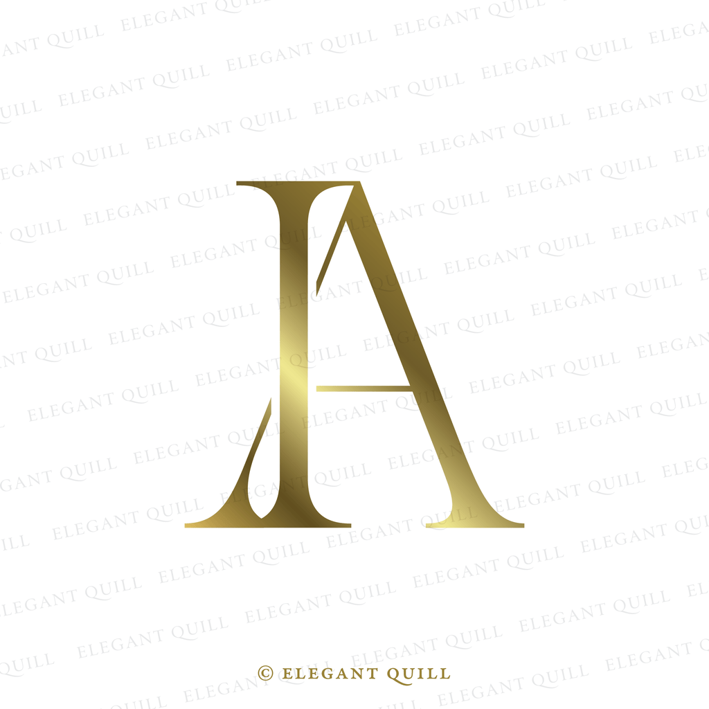 modern wedding monogram, AI initials