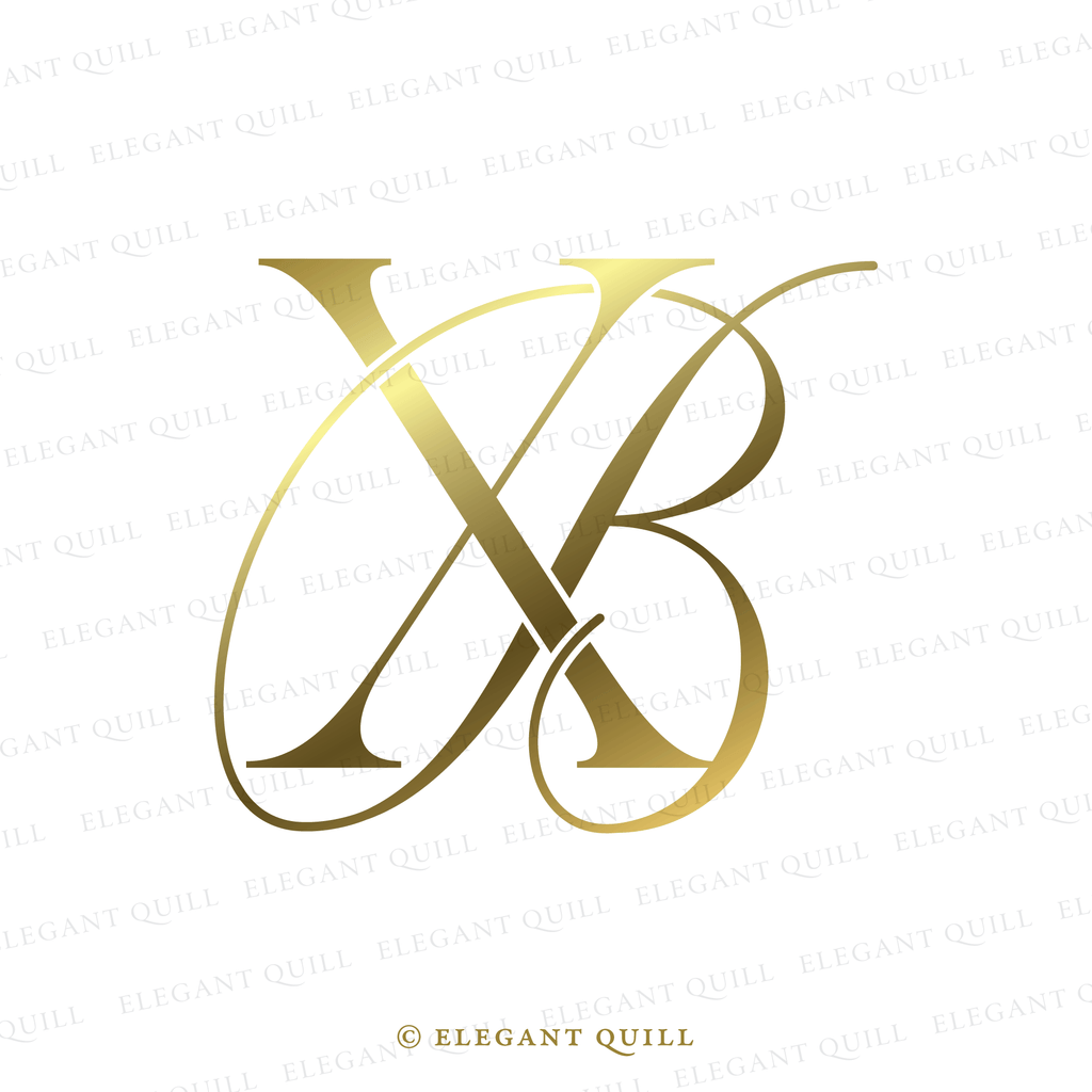 modern wedding monogram, BX logo