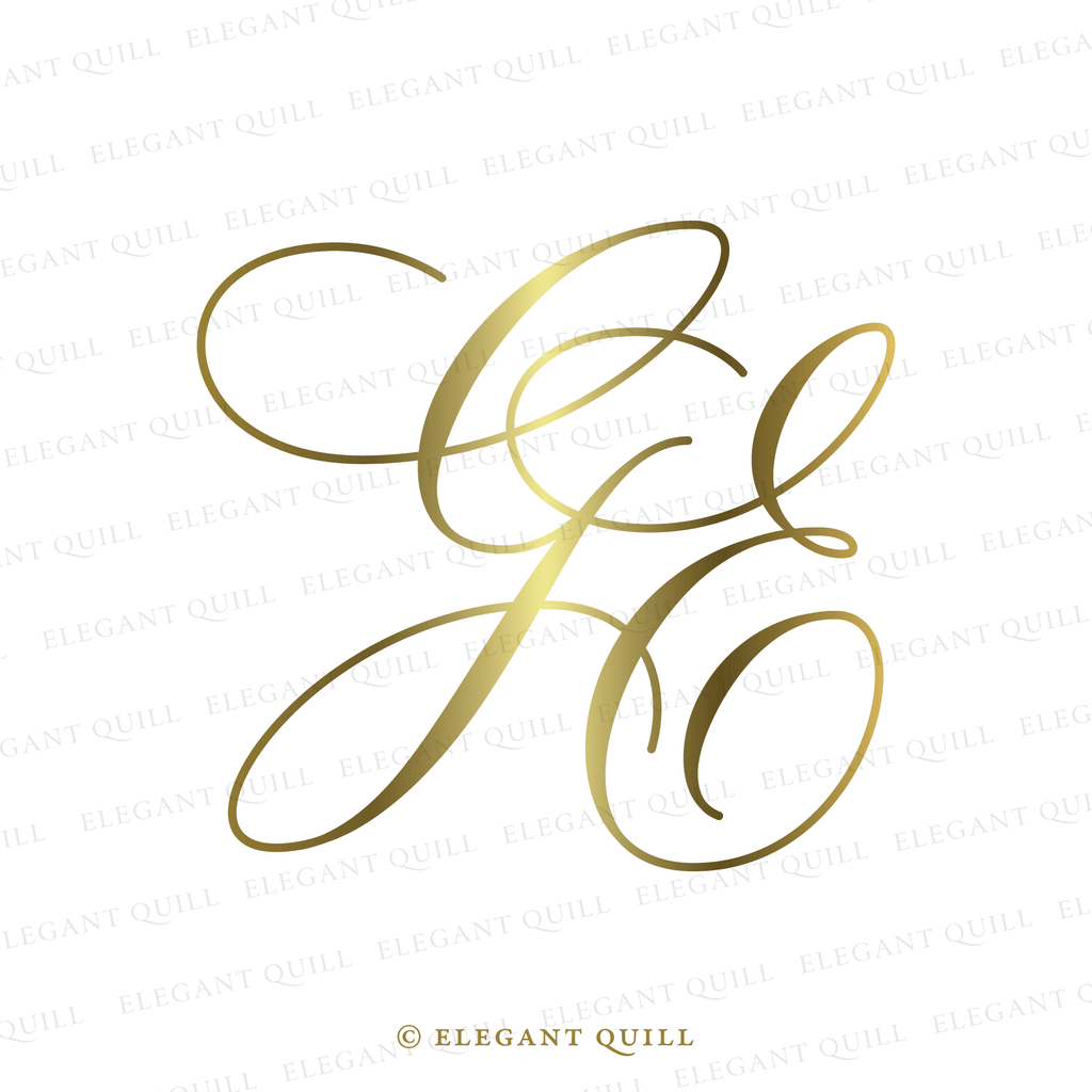 modern wedding monogram, EG initials
