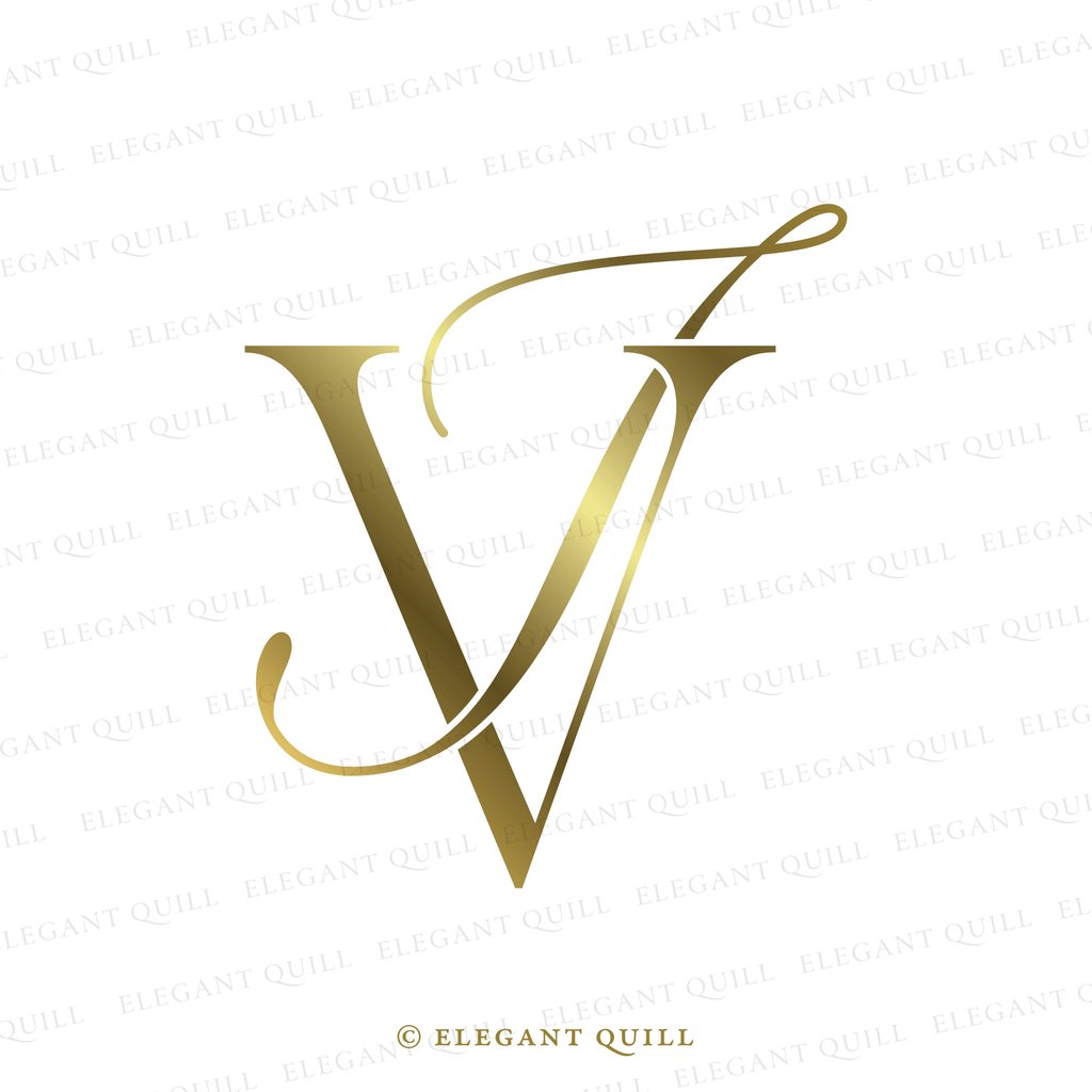 modern wedding monogram, IV initials