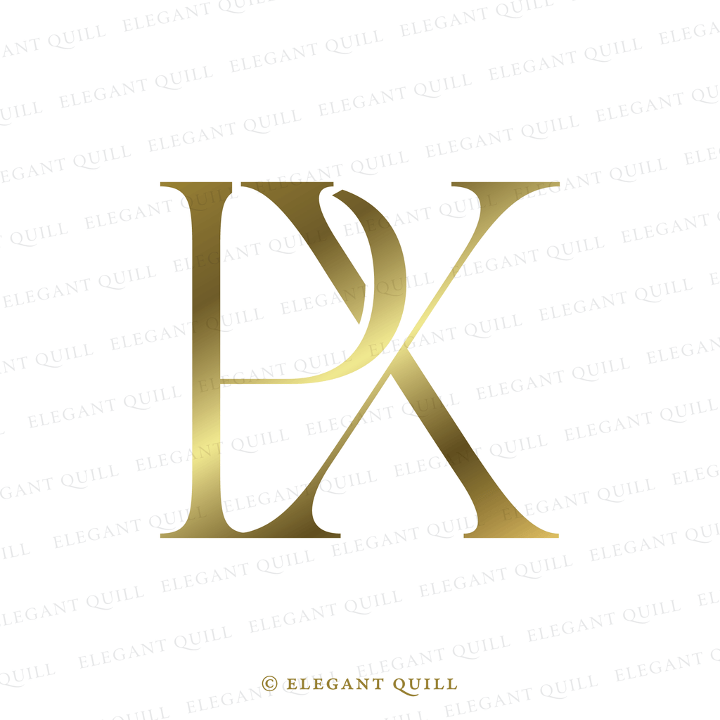 modern wedding monogram, PX initials