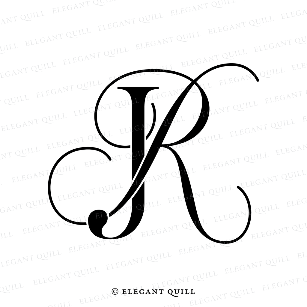 Rlj Script Monogram Modern Wedding Monogram, RJ Initials Logo – Elegant Quill