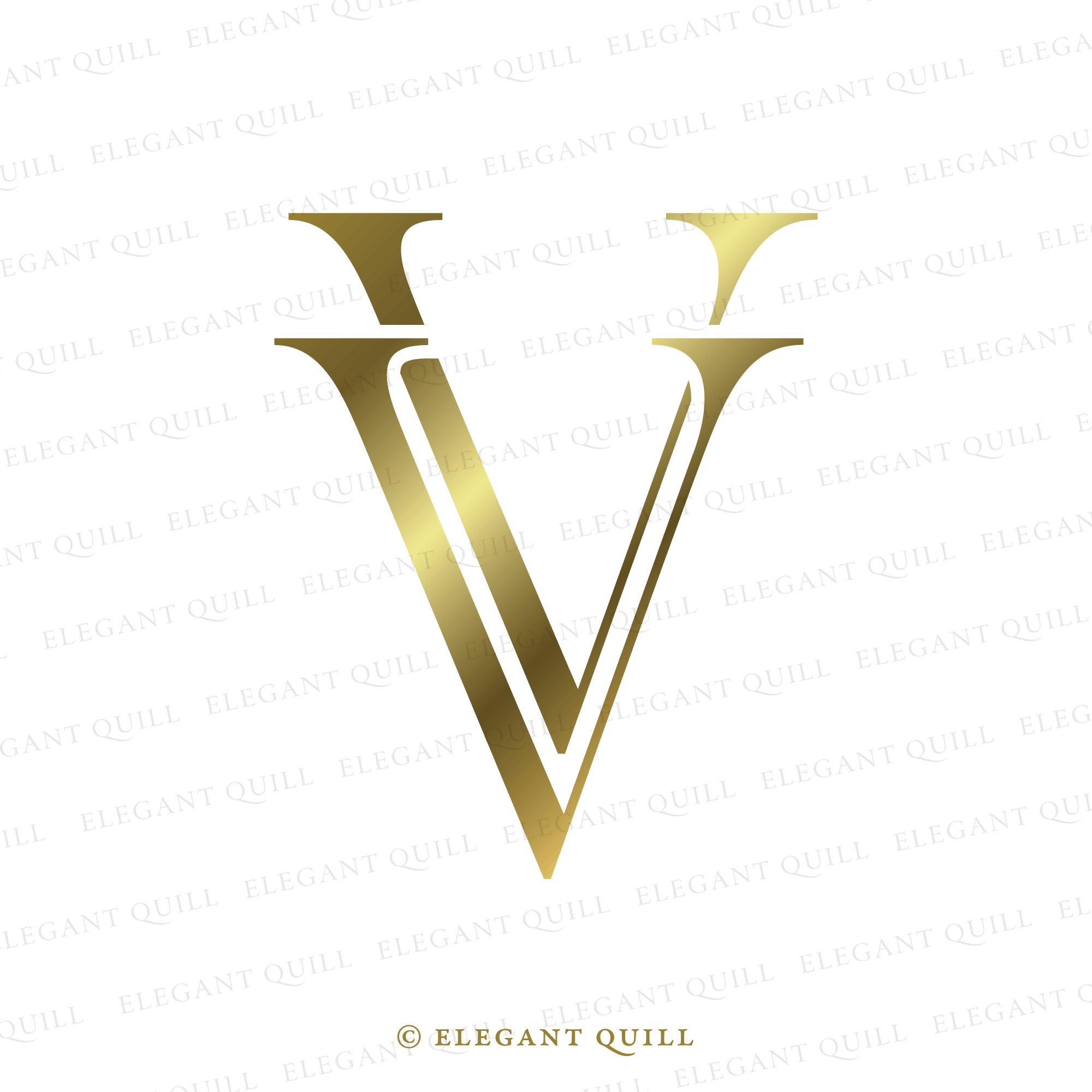 Modern Logo, VV Initials – Elegant Quill